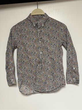 J. Crew Boy's Floral Button-Down Shirt - Navy, Red, Yellow, White